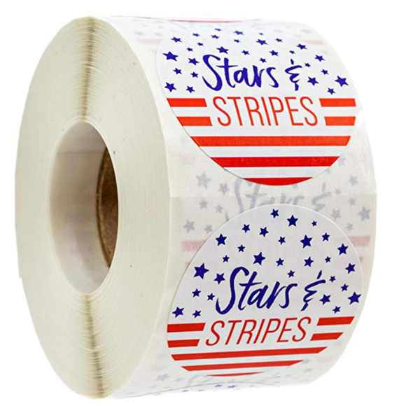 500 stars & stripes patriotic wafer stickers - Picture 4 of 8